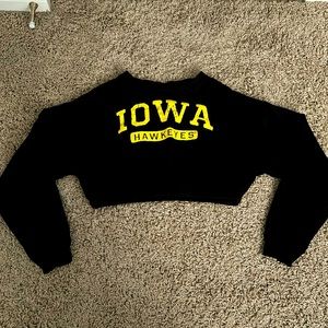 Iowa Hawkeyes Cropped Crewneck. Game Day Sweatshirt.